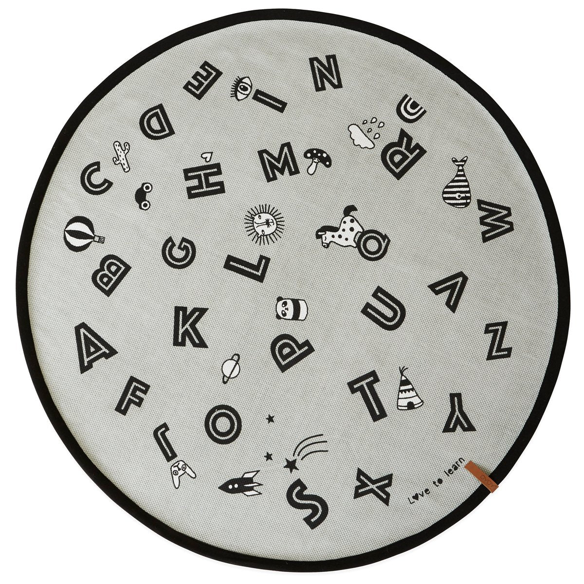 OYOY The alphabet Teppich Ø120cm Grau