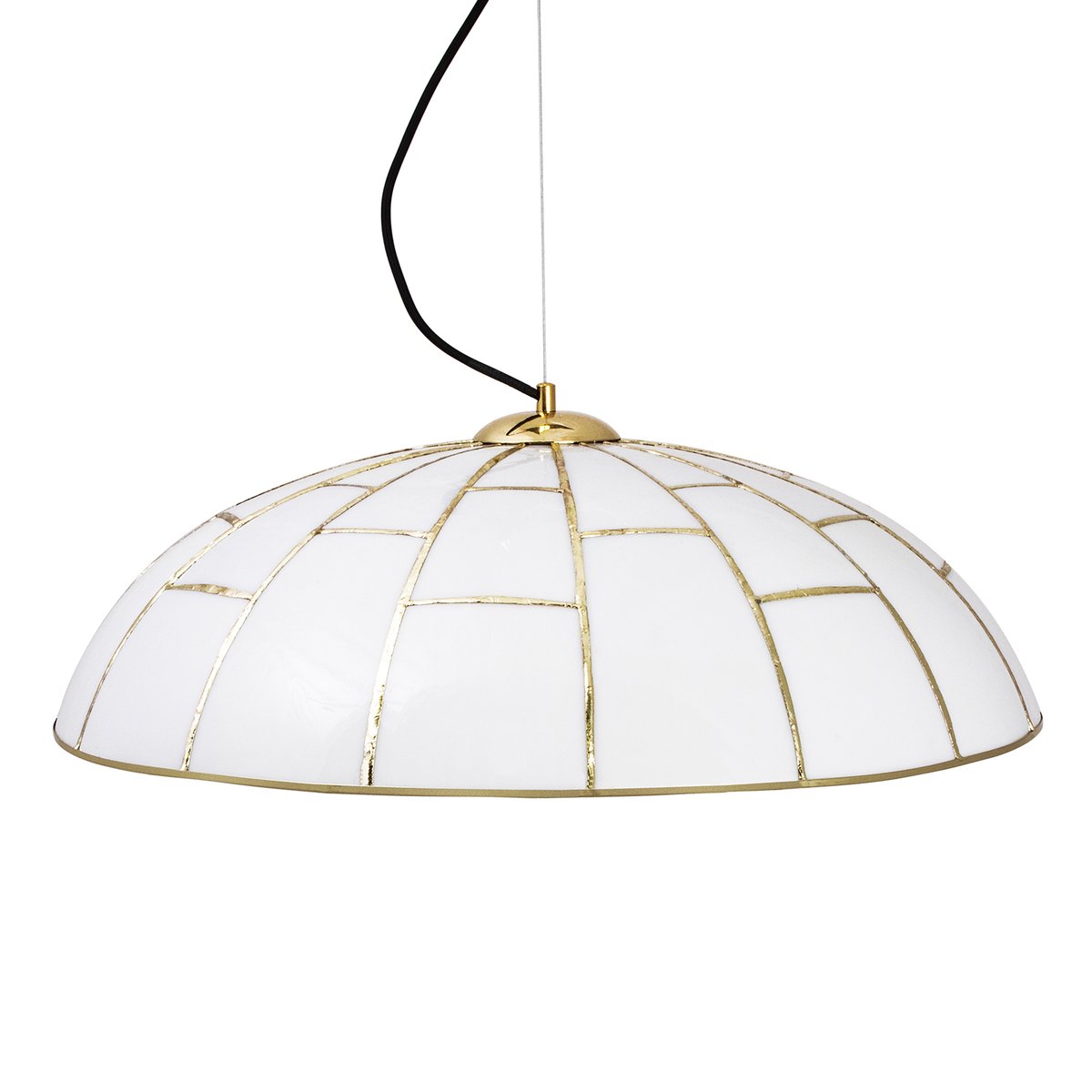 Globen Lighting Ombrello pendel Ø60 cm vitt glas Mässing