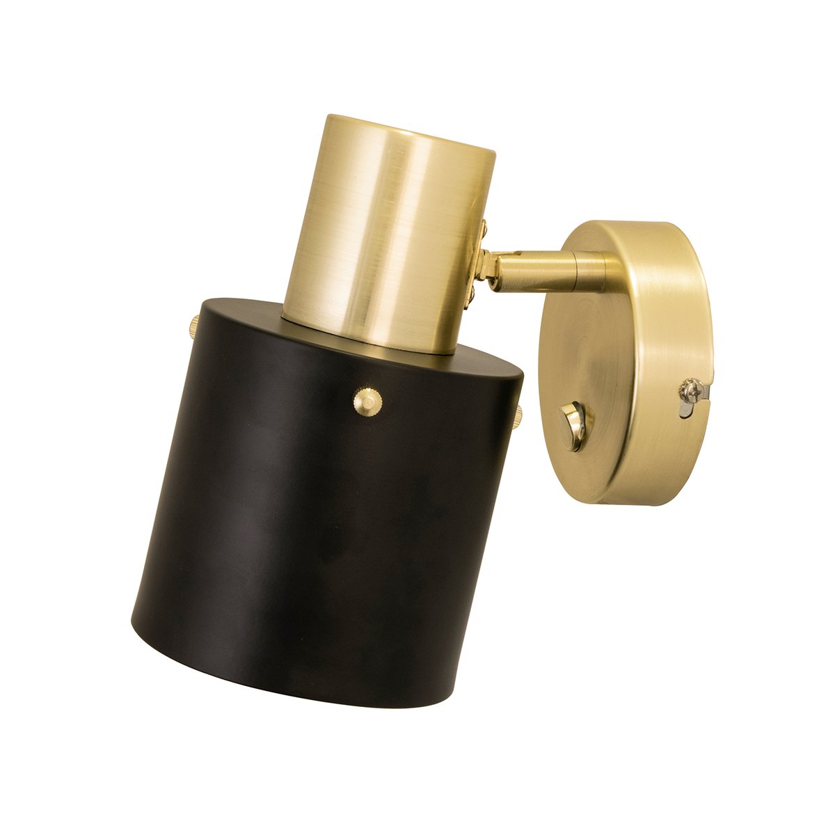 Globen Lighting Clark 1 wall lamp brushed brass Black