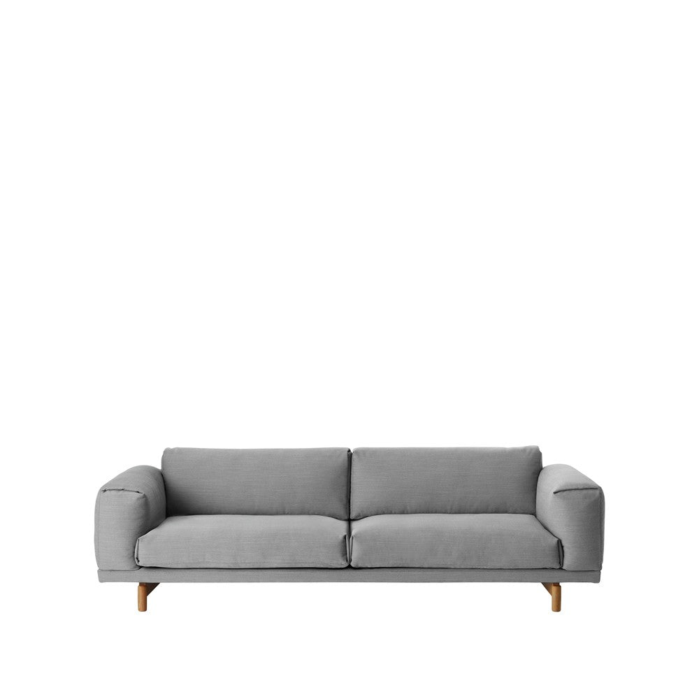 Muuto Rest soffa 3-sits tyg steelcut trio ii 133 light grey-ekben