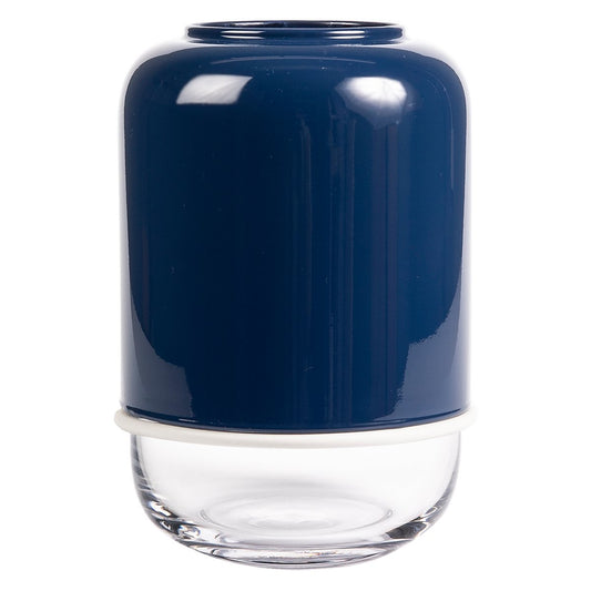 Muurla Capsule adjustable vase 18-28 cm marine blue-clear