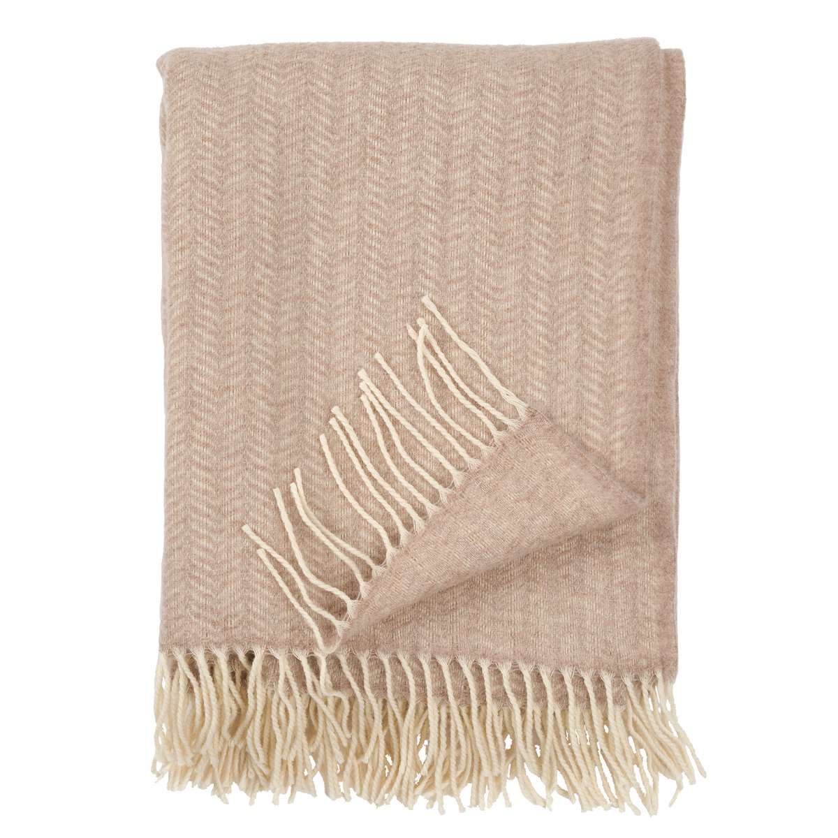 Klippan Yllefabrik Tippy Wolldecke Beige melange