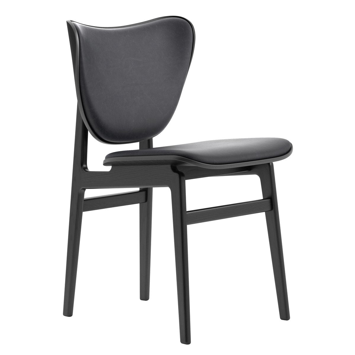 NORR11 Elephant chair leather seat Black oiled oak Dunes anthracite