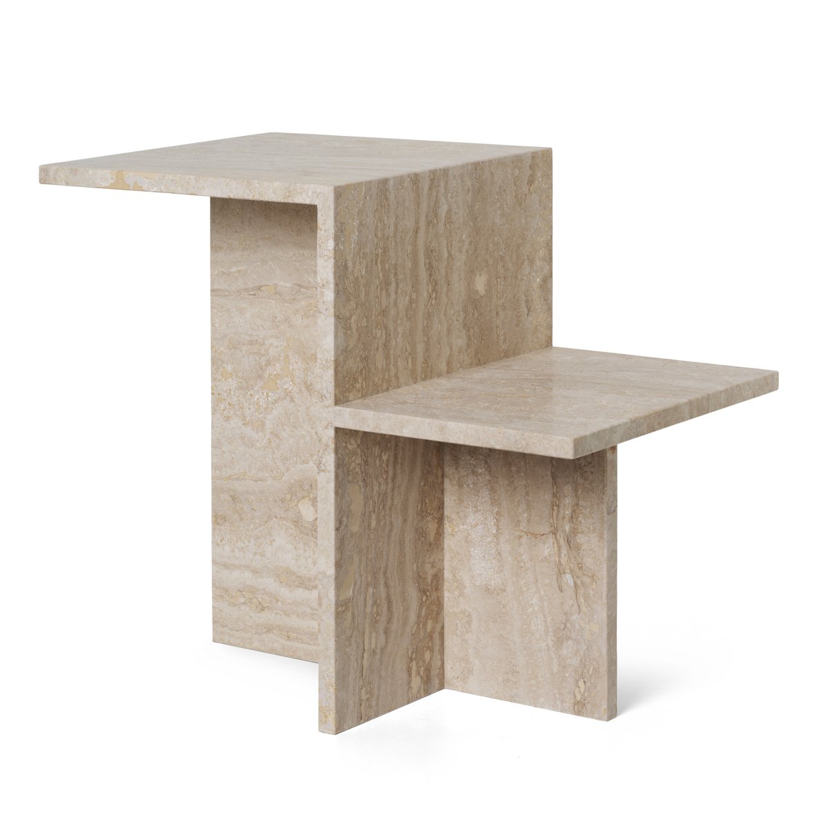 ferm LIVING Distinct Beistelltisch 59,5x35x50 cm Travertine