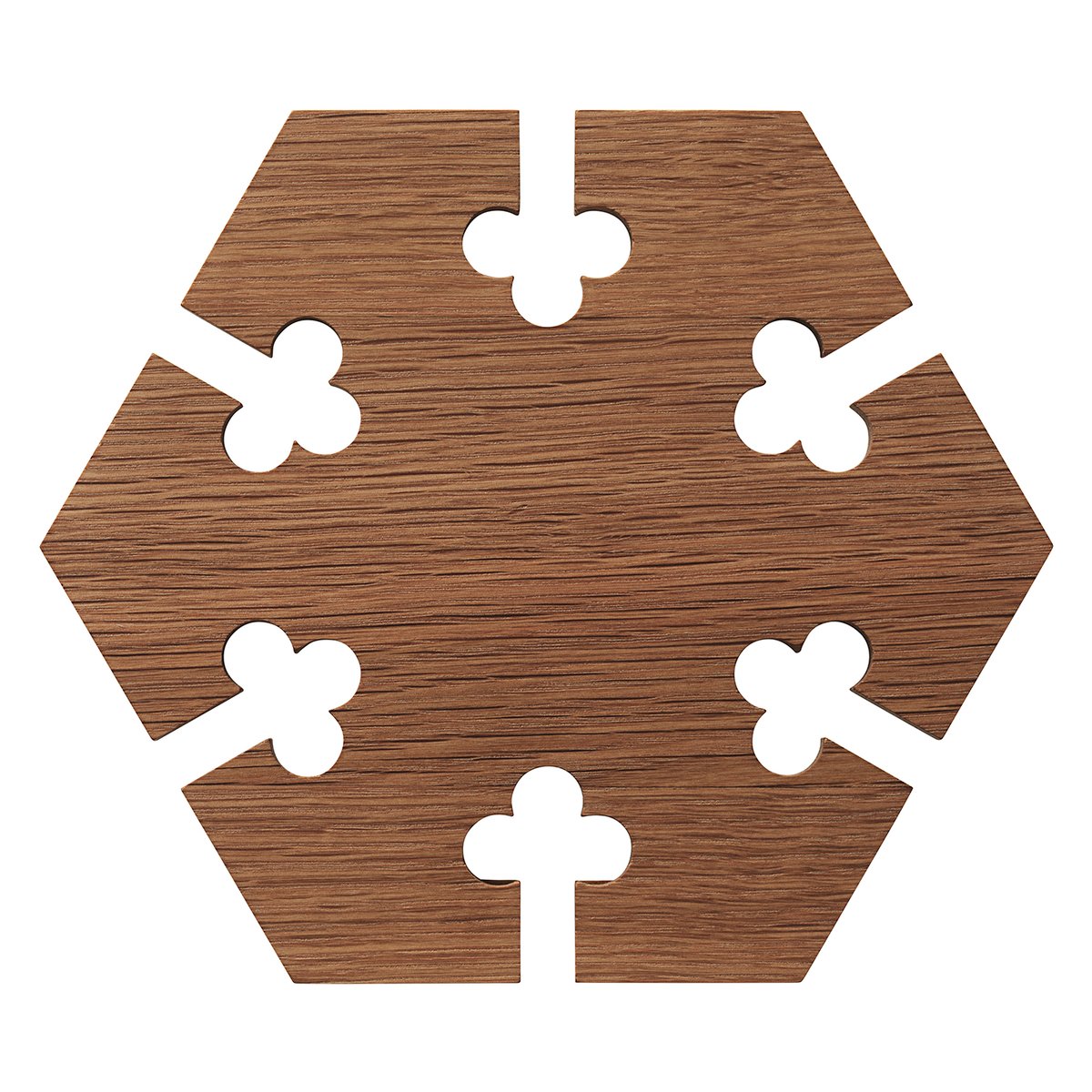 Warm Nordic Gourmet Wood Trivet hexagon Oak