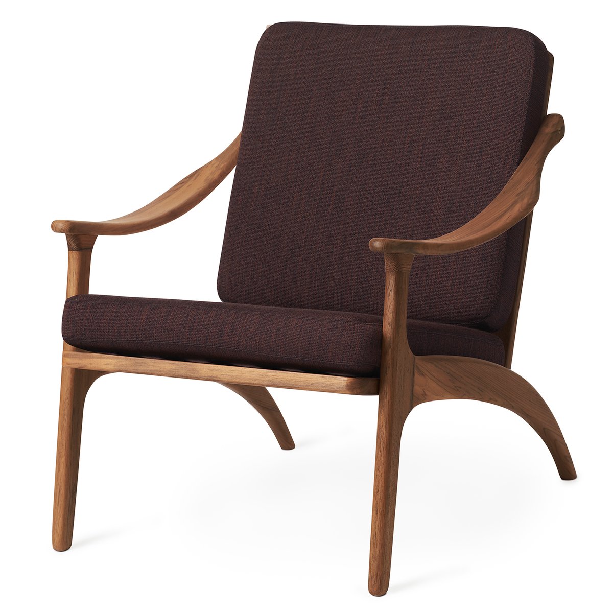 Warm Nordic Lean Back Balder fåtölj teak Coffee brown