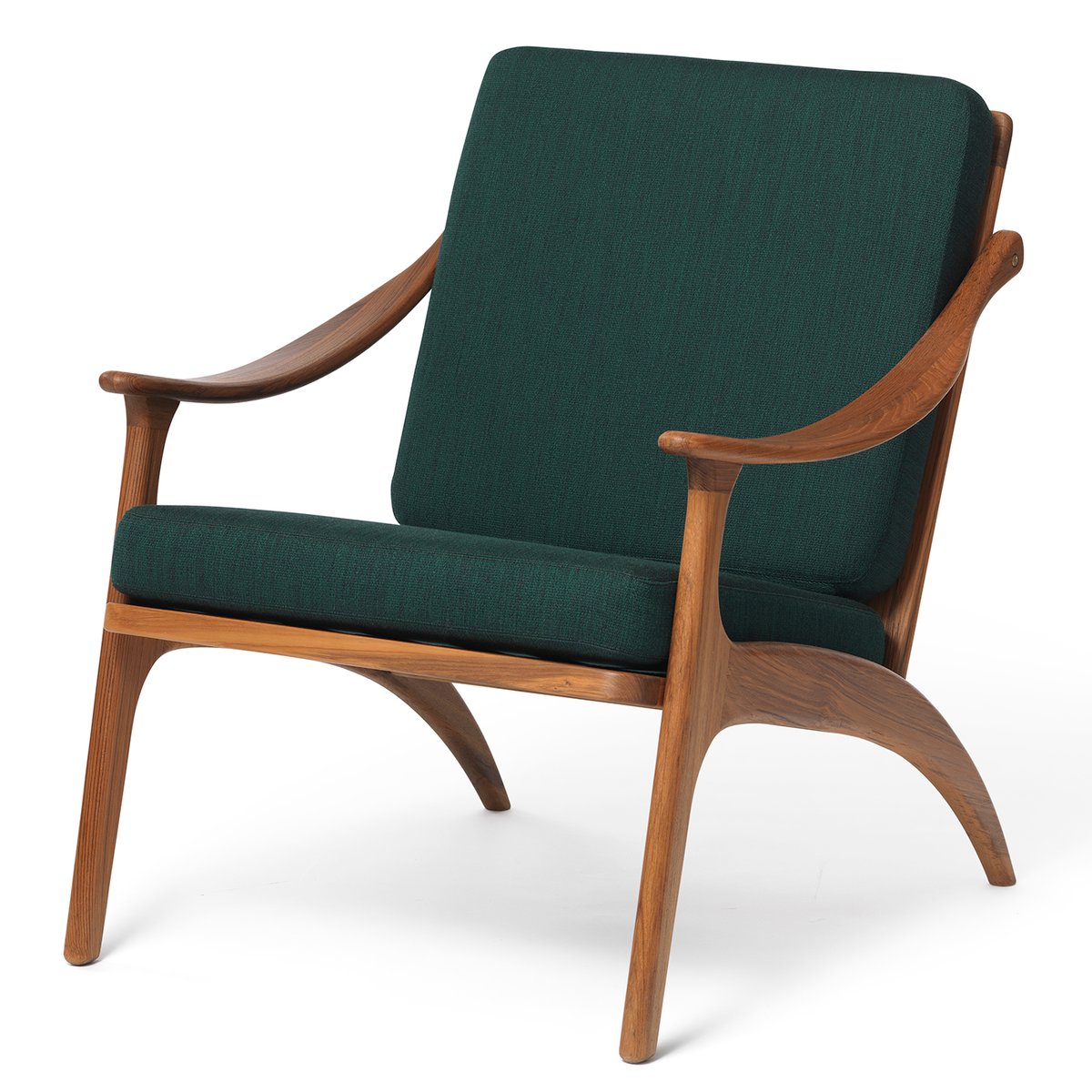 Warm Nordic Lean Back Balder fåtölj teak Forest green