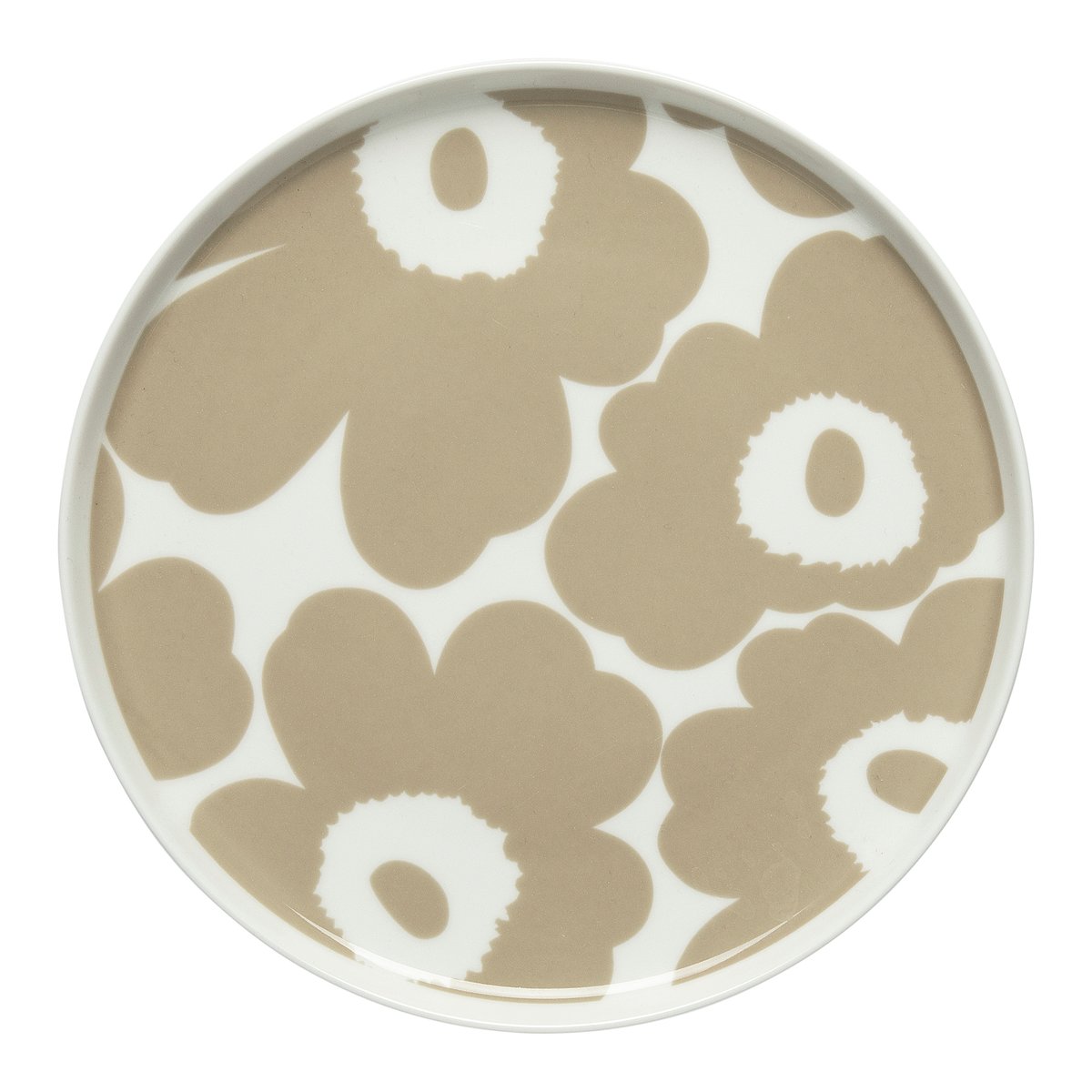 Marimekko Unikko tallrik beige-vit Ø20 cm