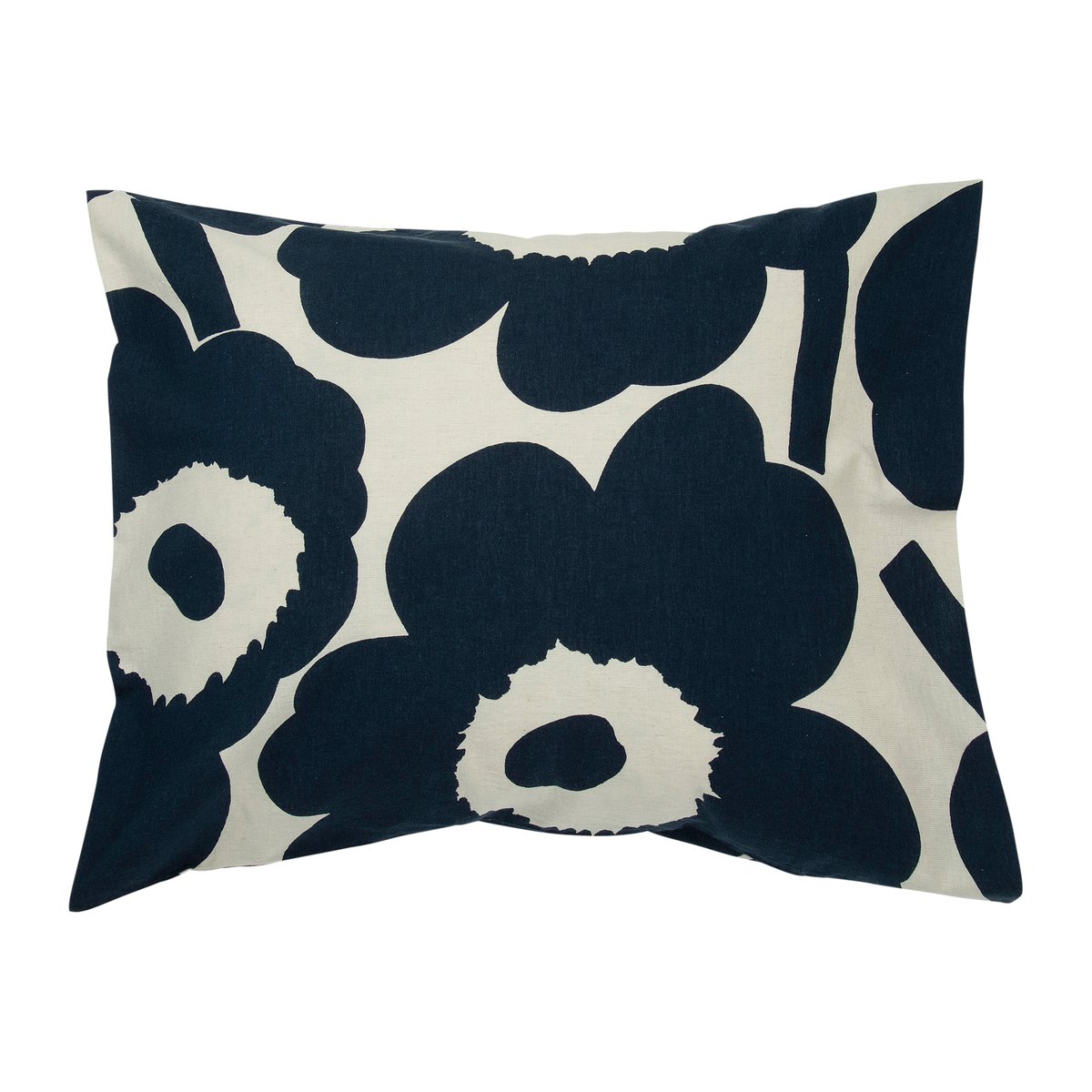 Marimekko Unikko örngott bomull-linne 50x60 cm Naturvit-mörkblå