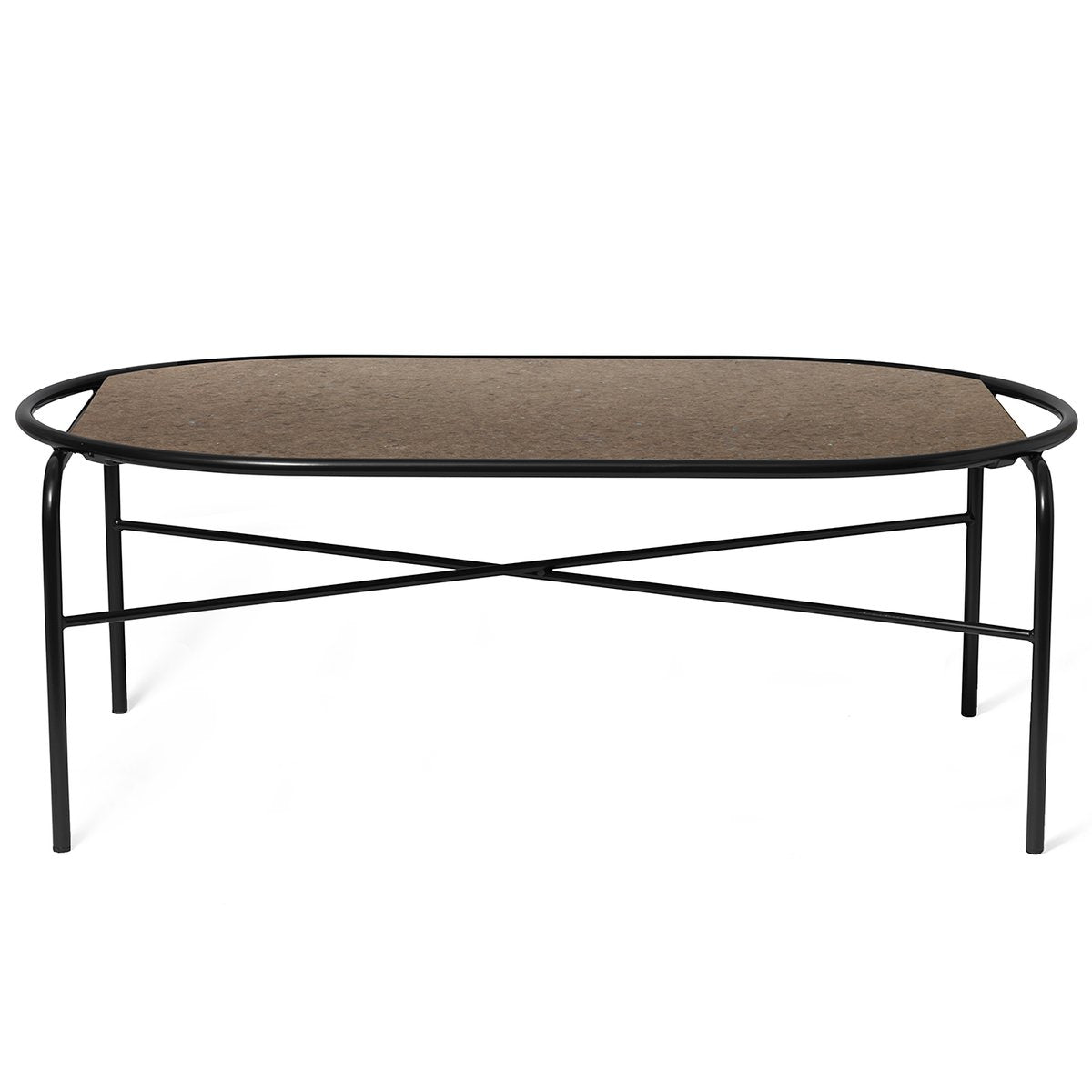 Warm Nordic Secant oval coffee table granite Antique brown