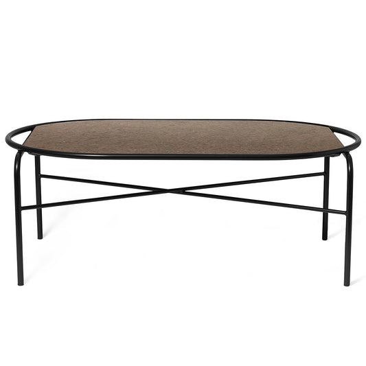 Warm Nordic Secant oval coffee table granite Antique brown