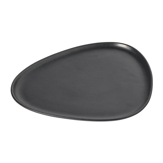 LIND DNA Curve Stoneware plate 26x30 cm black