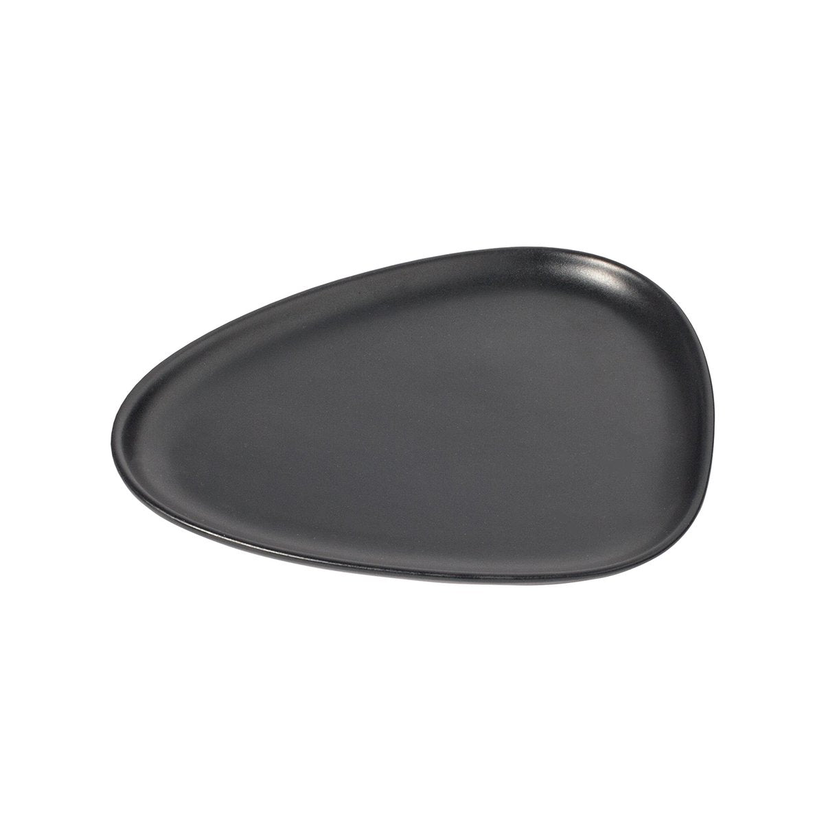 LIND DNA Curve Stoneware small plate 19x22 cm black