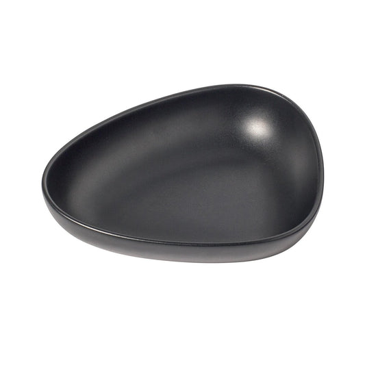 LIND DNA Curve Stoneware deep plate 19x22 cm black