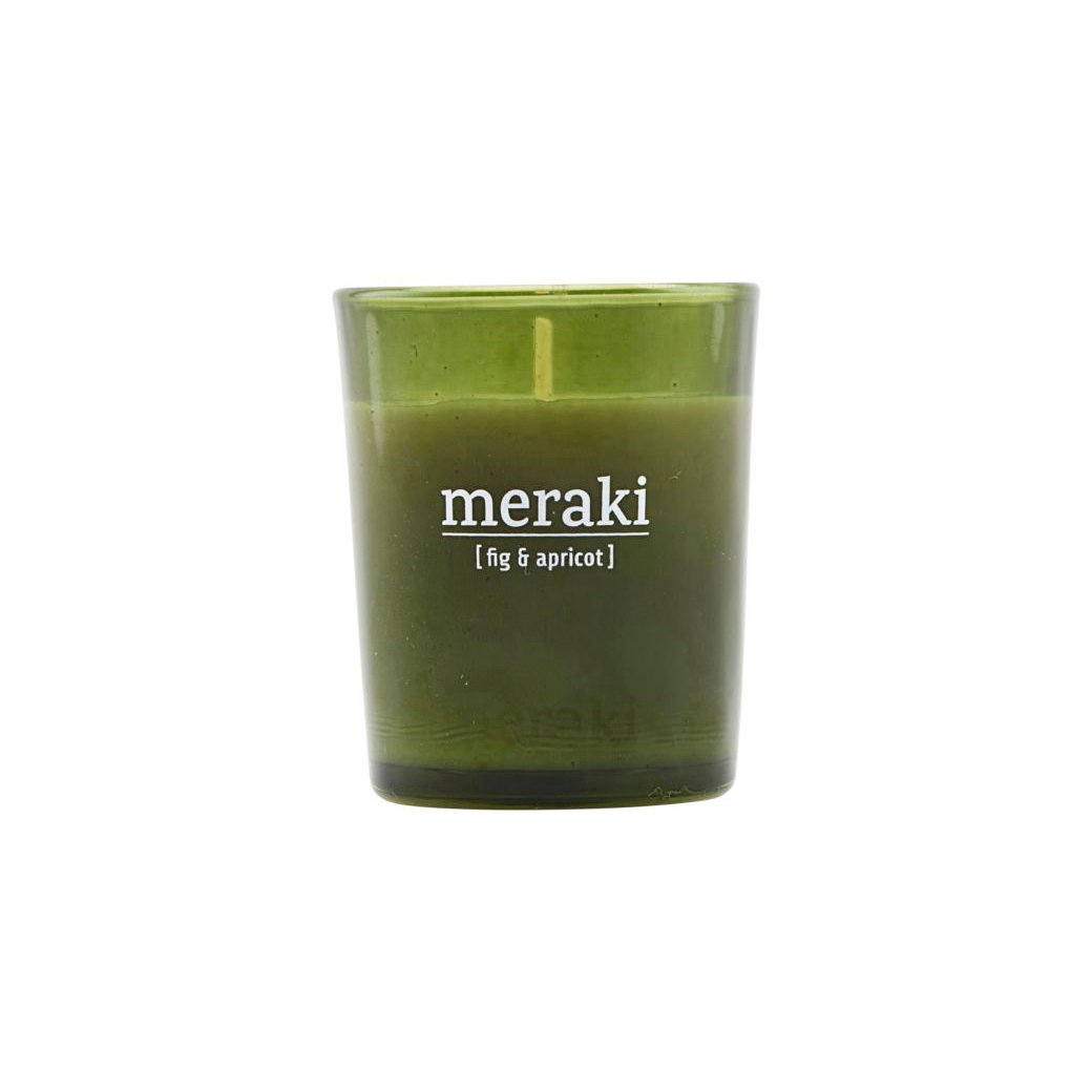 Meraki Meraki scented candle green glass 12 hours fig-apricot