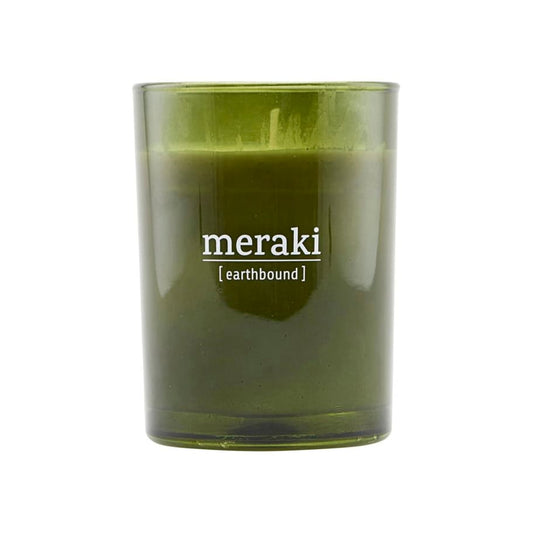 Meraki Meraki scented candle green glass 35 hours earthbound