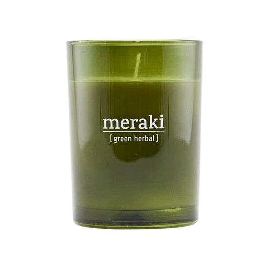 Meraki Meraki scented candle green glass 35 hours green herbal