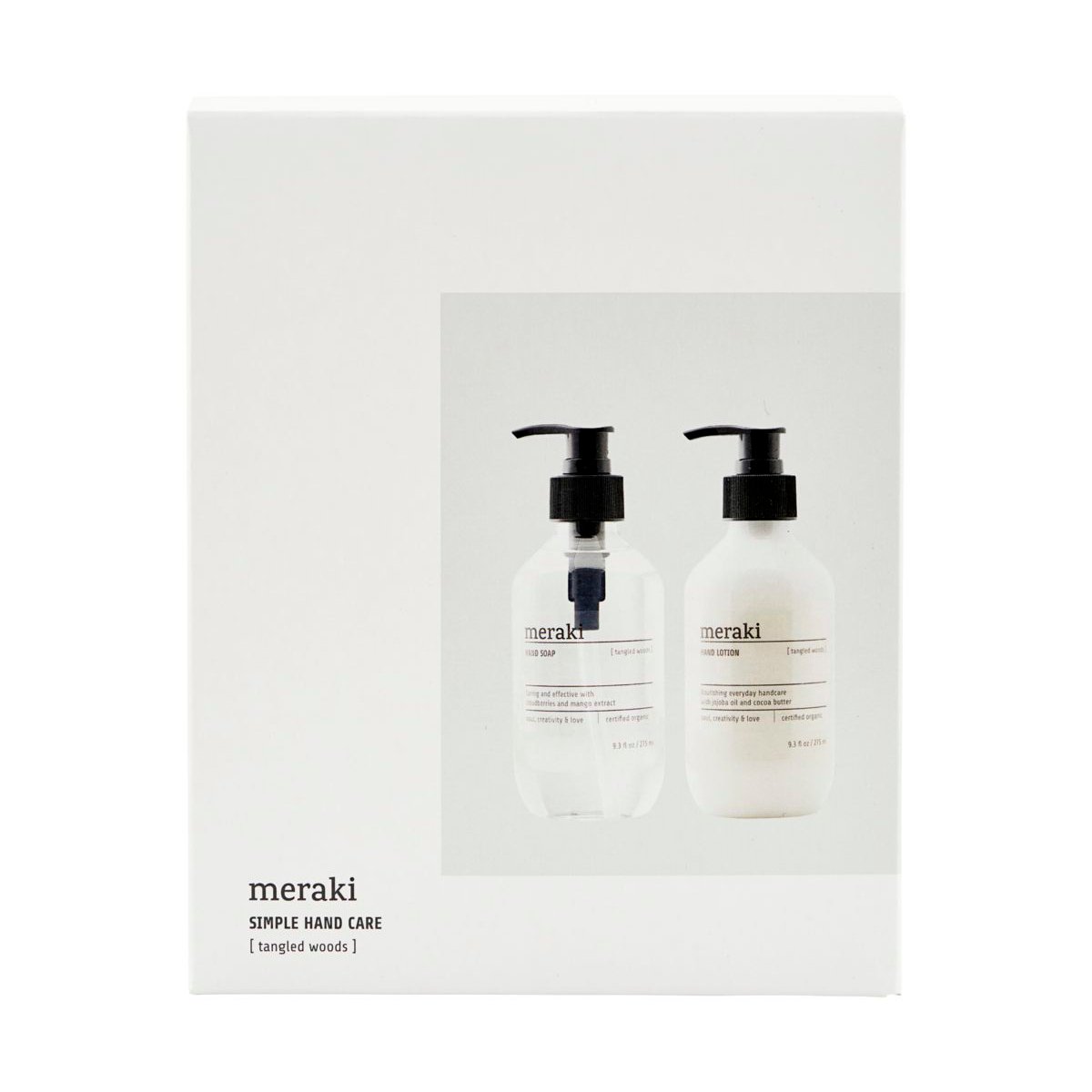 Meraki Meraki gift set hand soap with hand lotion tangled woods