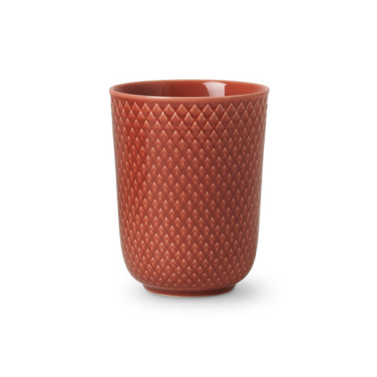 Lyngby Porcelæn Rhombe mug without handle 33 cl terracotta