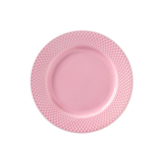 Lyngby Porcelæn Rhombe plate pink 21 cm