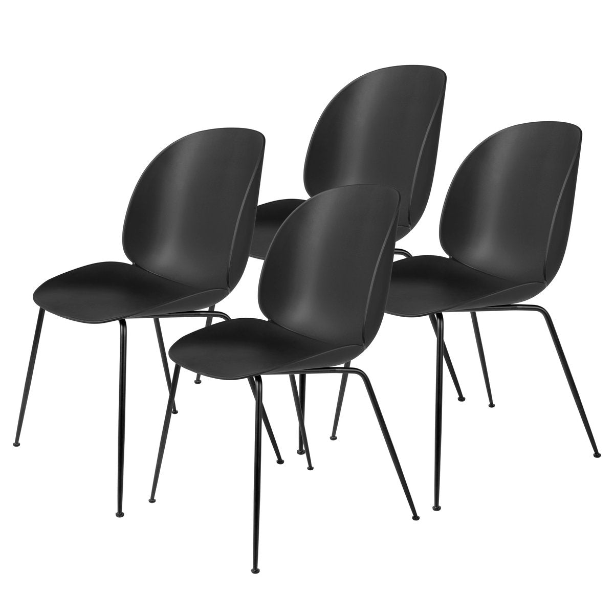 GUBI Beetle chair black legs 4-pack black