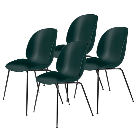 GUBI Beetle stol svarta ben 4-pack Dark Green