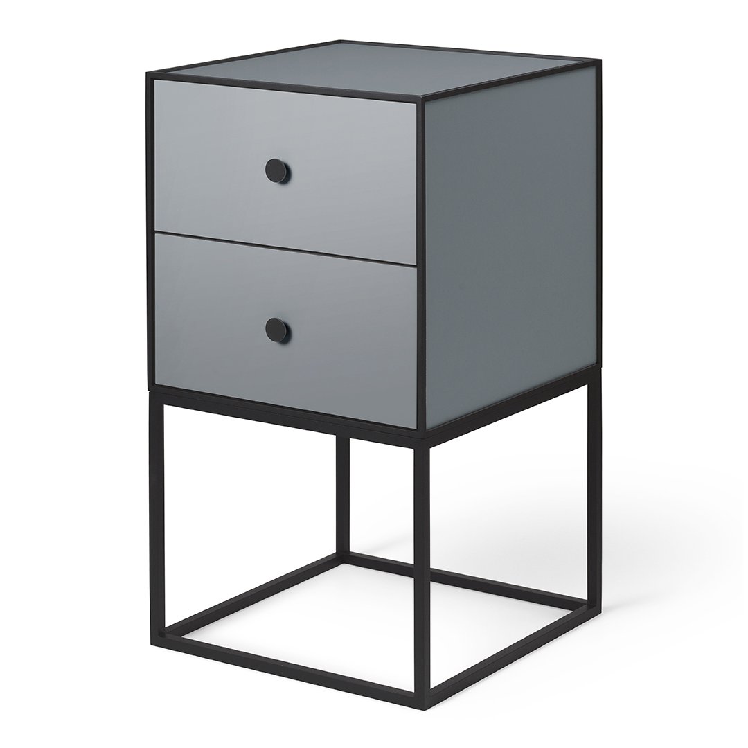 Audo Copenhagen Frame 35 side table with two drawers dark grey