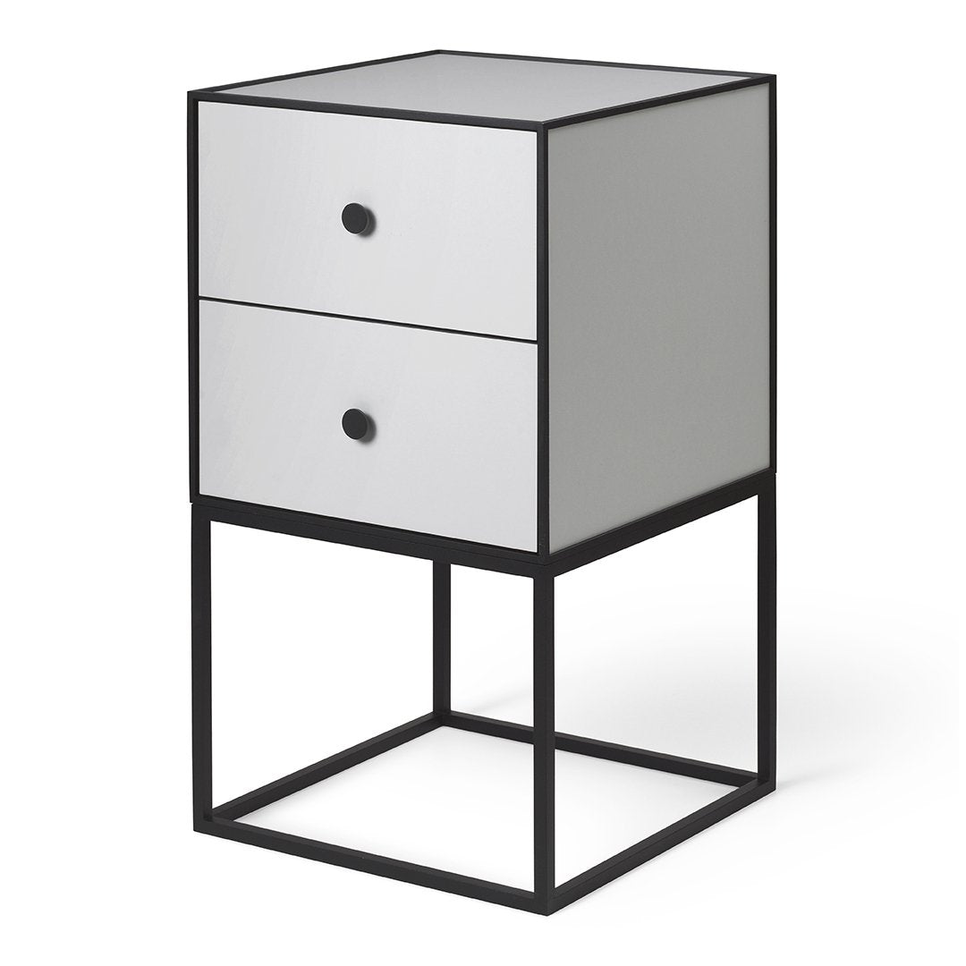 Audo Copenhagen Frame 35 side table with two drawers light grey