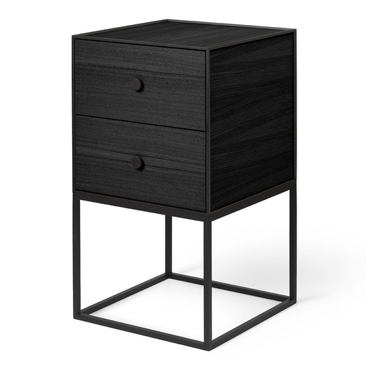 Audo Copenhagen Frame 35 side table with two drawers black-stained ash wood