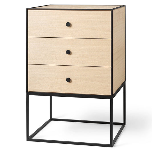 Audo Copenhagen Frame 49 side table with three drawers oak