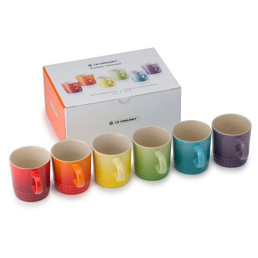 Le Creuset Le Creuset Geschenkset Espressotasse 10cl 6er Pack Rainbow