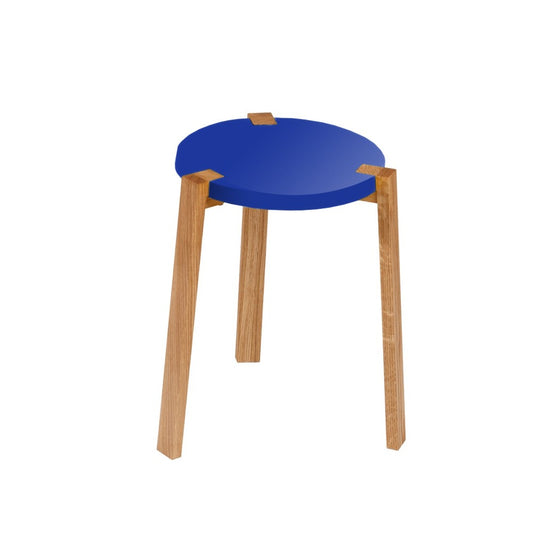 A2 Happy Hocker Blau, Eichenbeine