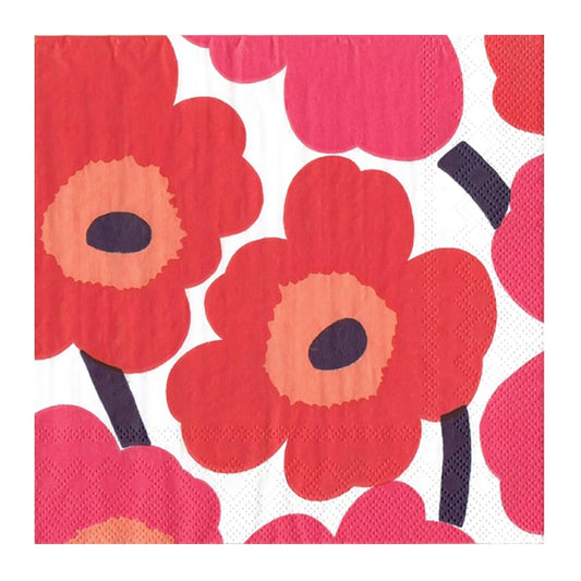 Marimekko Unikko napkins 33x33 cm 20-pack red