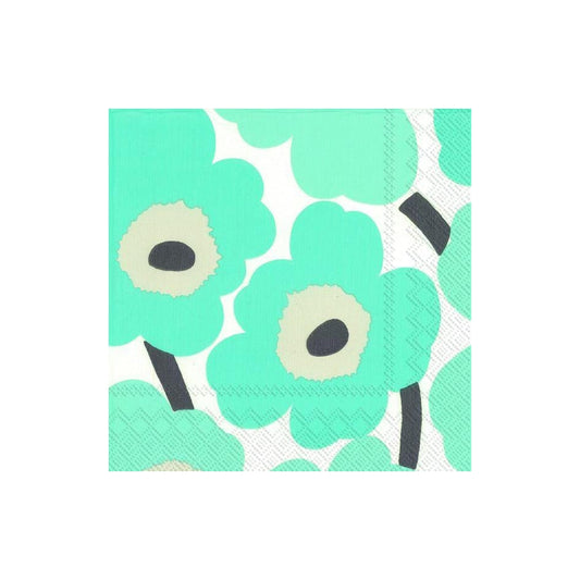 Marimekko Unikko napkins 33x33 cm 20-pack turquoise