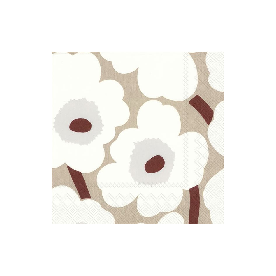 Marimekko Unikko servett 33x33 cm 20-pack Vit-linne