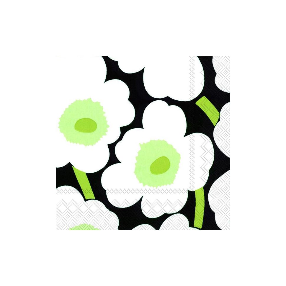 Marimekko Unikko servett 33x33 cm 20-pack Vit-svart