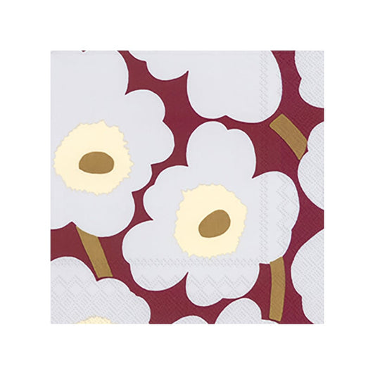 Marimekko Unikko napkins 33x33 cm 20-pack bordeaux