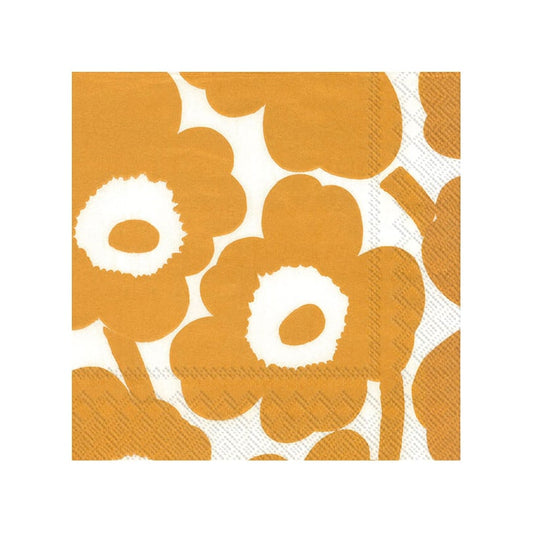 Marimekko Unikko napkins 33x33 cm 20-pack white-gold