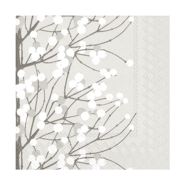 Marimekko Lumimarja napkin 33x33 cm 20-pack Grey