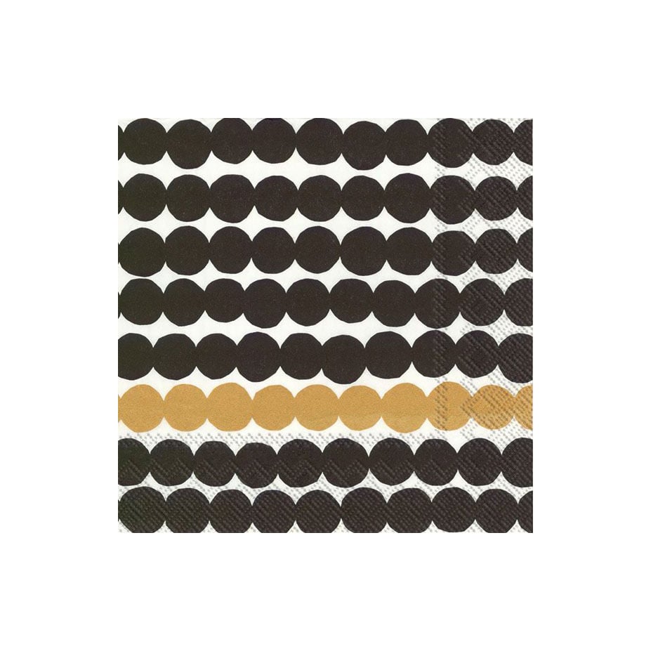 Marimekko Räsymatto napkin 33x33 cm 20-pack black-gold