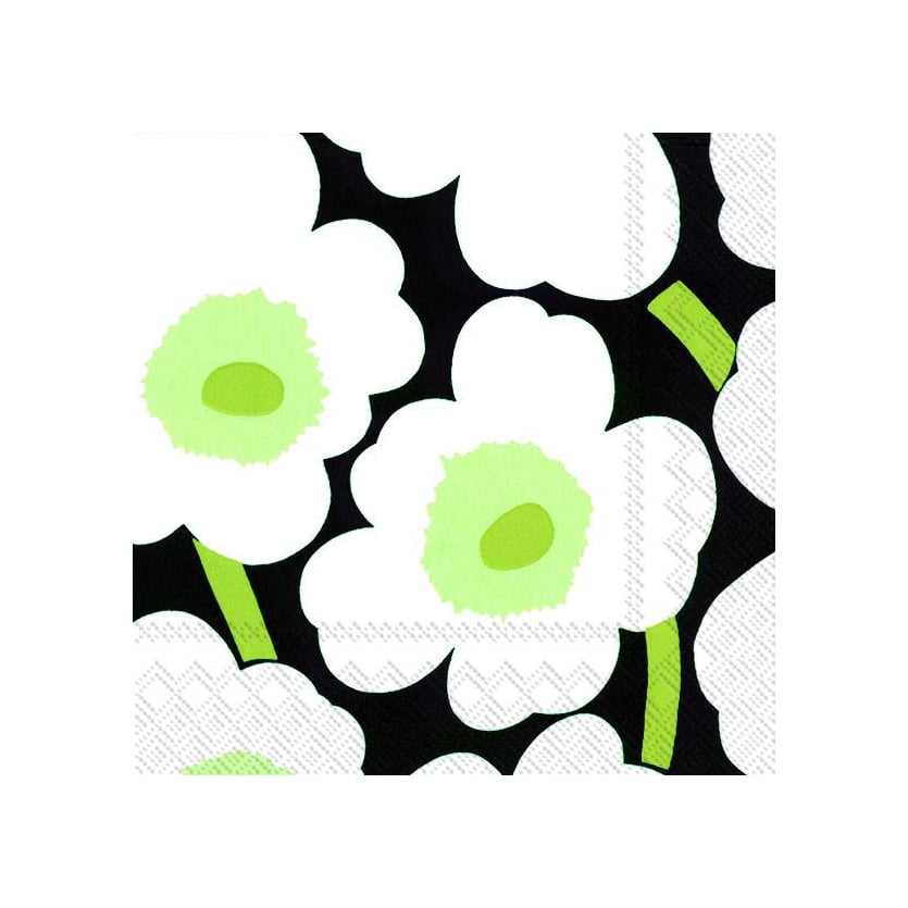 Marimekko Unikko napkin 40x40 cm 20-pack black