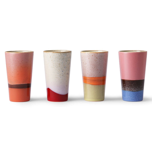 HKliving 70's lattemugg 4-pack Multi