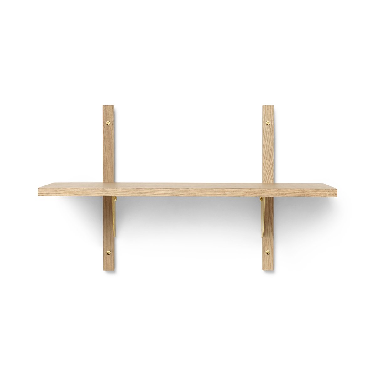 ferm LIVING Sector hylla single narrow Ek-mässing