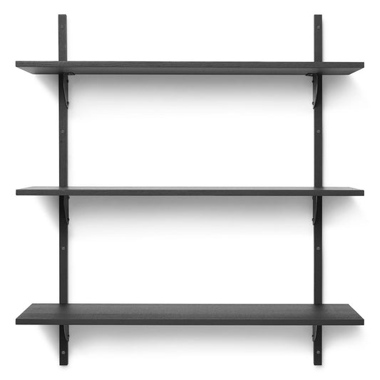 ferm LIVING Sector shelf triple wide Black ash-black