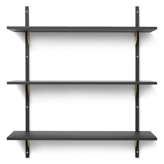 ferm LIVING Sector shelf triple wide Black ash-bronze