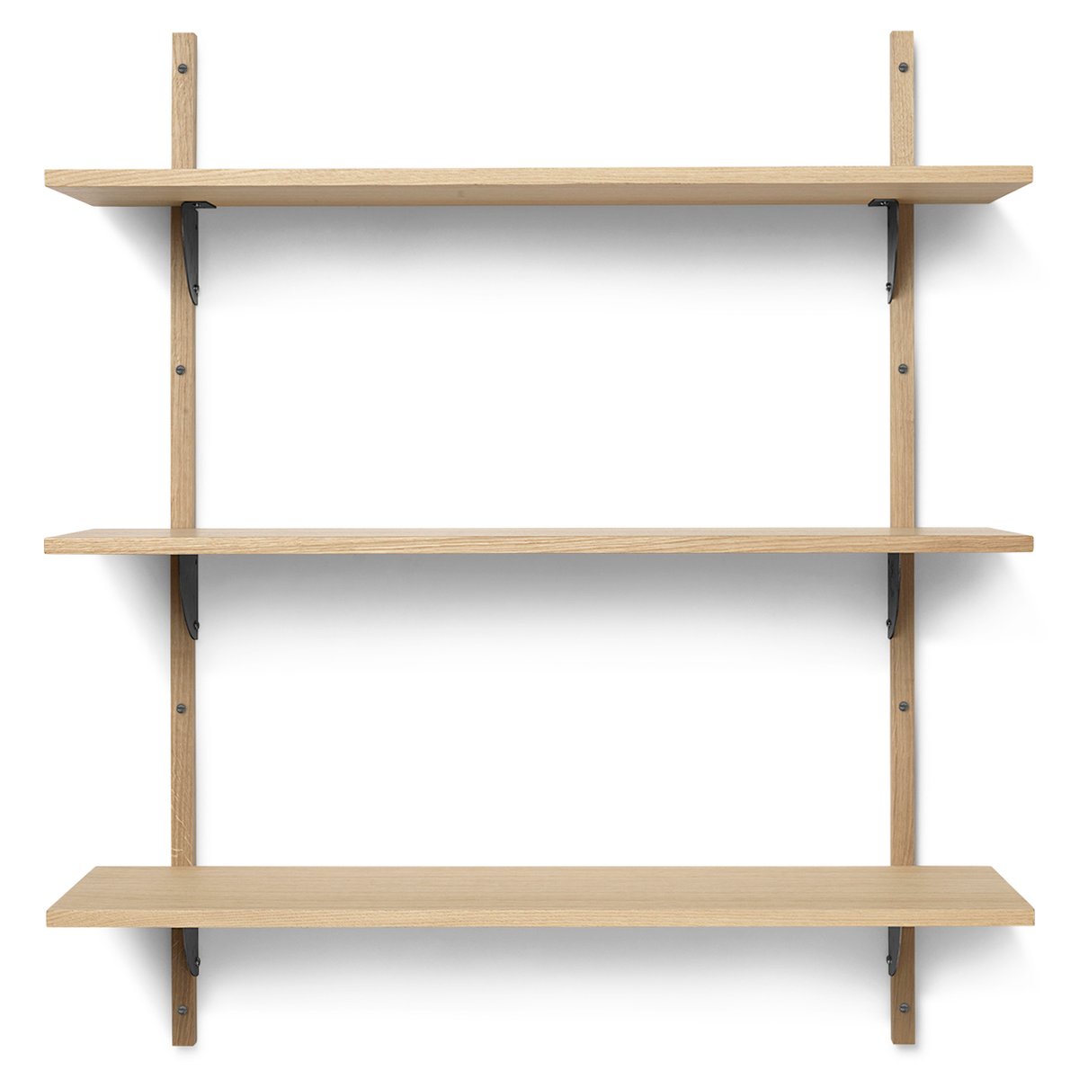 ferm LIVING Sector shelf triple wide Oak-black