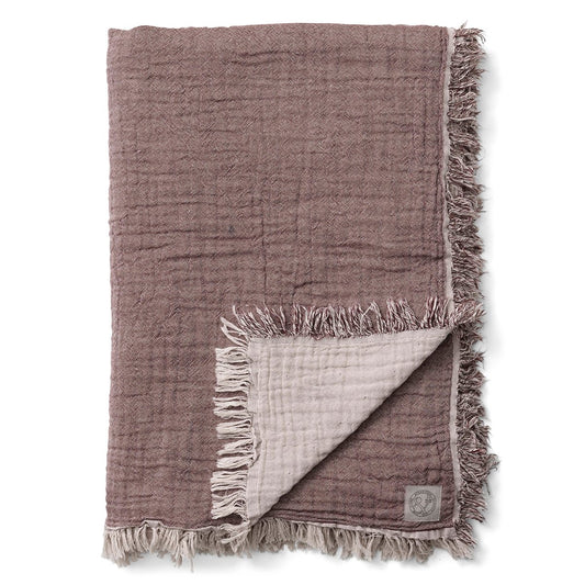 &Tradition Collect cotton throw SC33 260x260 cm cloud & burgundy (beige-red)