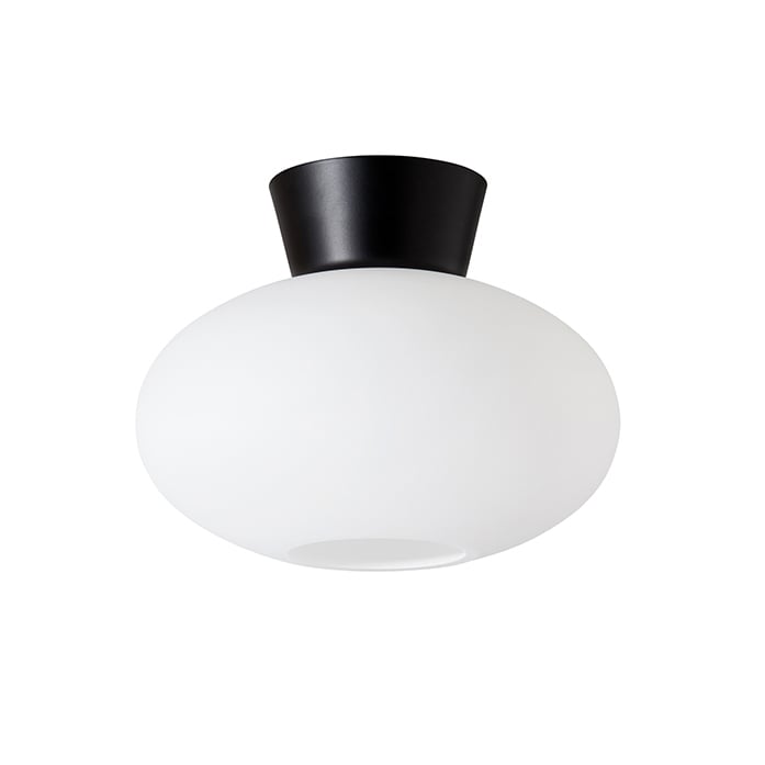 Belid Bullo ceiling lamp opal glass Ø27 cm matte black