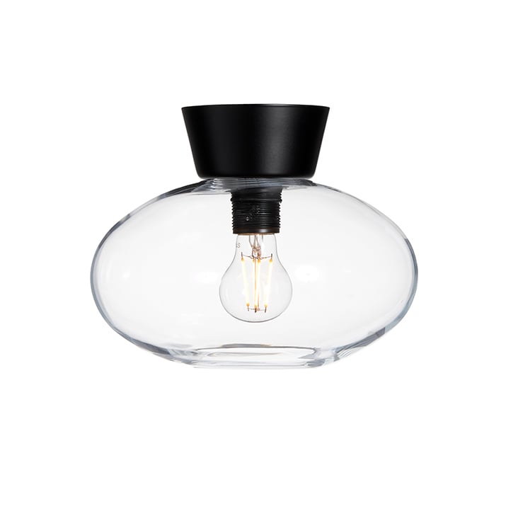 Belid Bulllo ceiling lamp clear glass Ø27 cm matte black