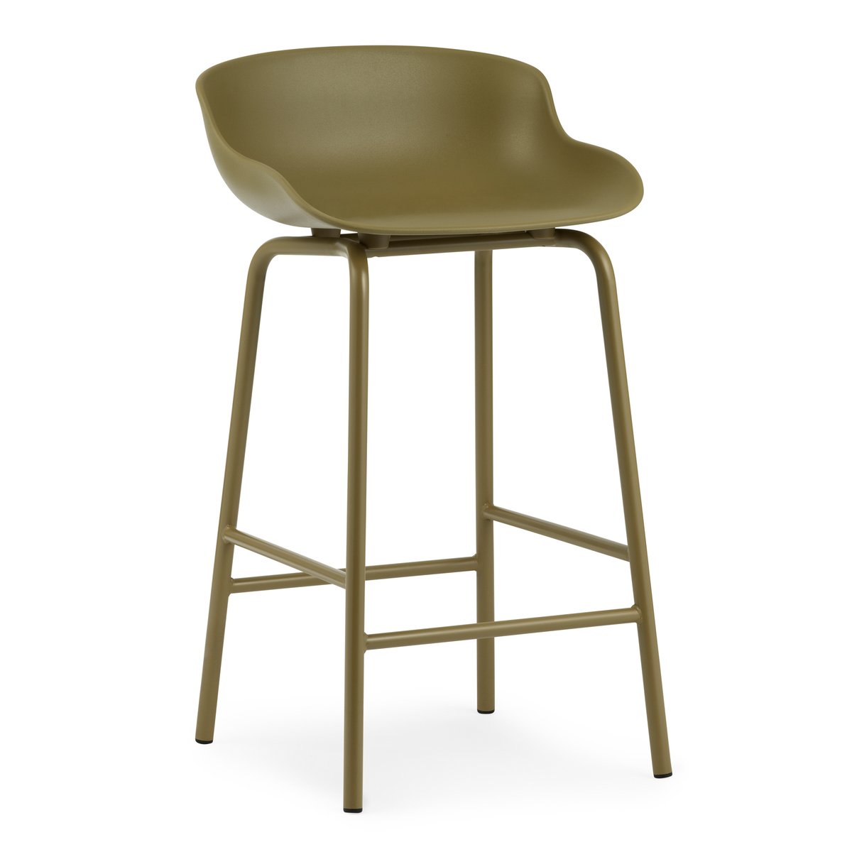 Normann Copenhagen Hyg barstol metallben 65 cm Olivgrön